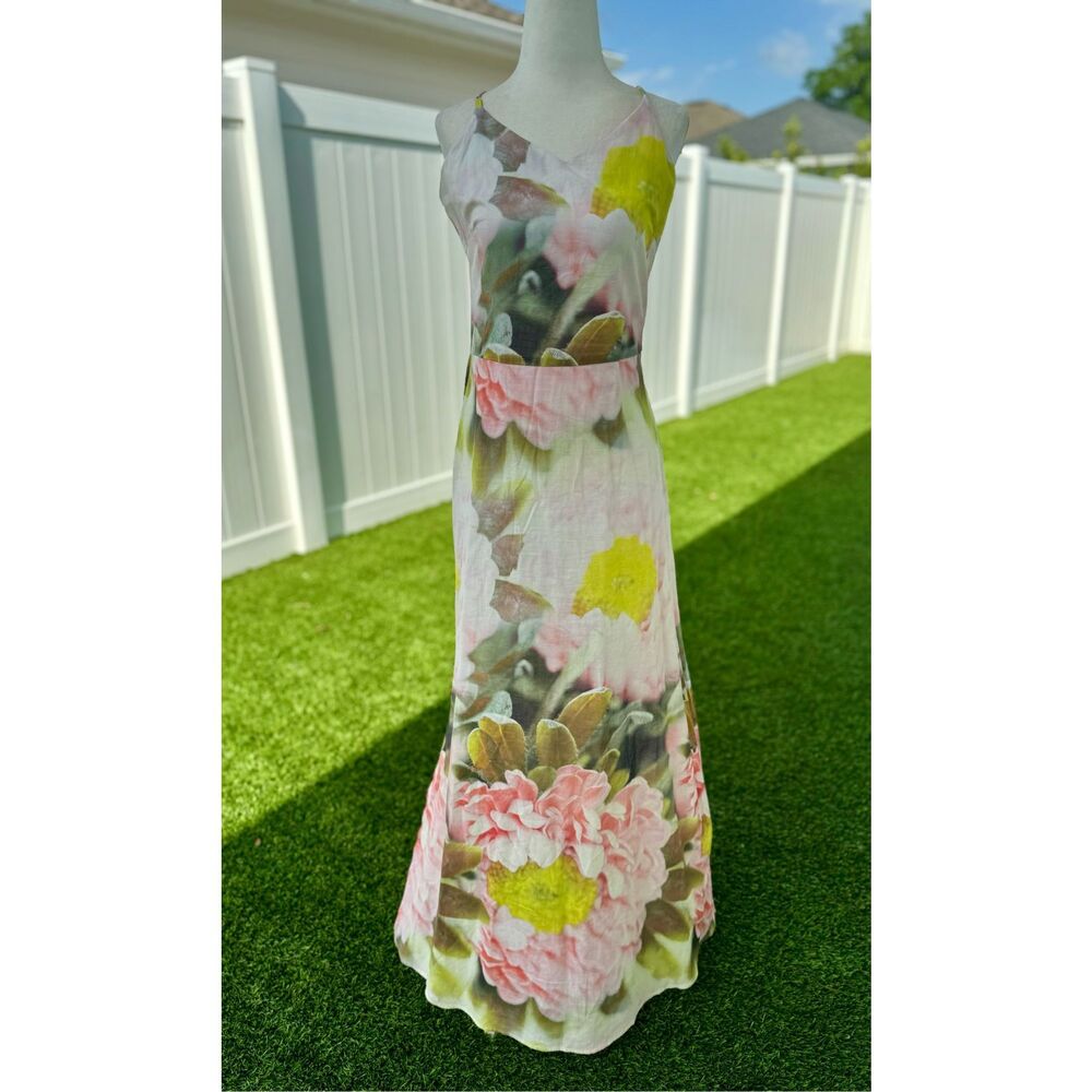 The Label water color print floral maxi dress medium